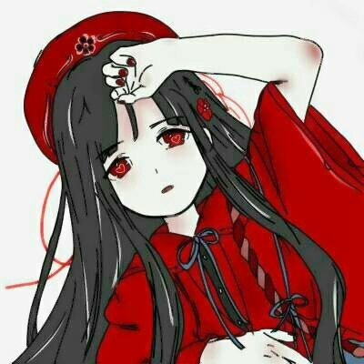 可爱女生黑化头像动漫手绘图片