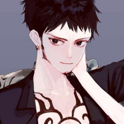 情头一男一女分开两张卡通二次元高清图片