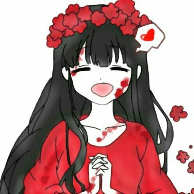 可爱女生黑化头像动漫手绘图片