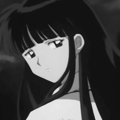 动漫女高冷头像黑白
