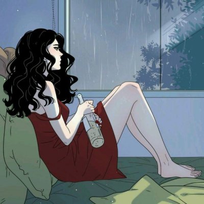 动漫头像女生颓废