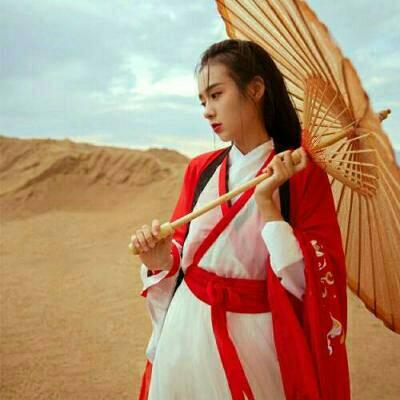古风头像女真人红衣清冷伤感图片