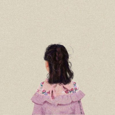 手绘文艺风背影女生头像图片