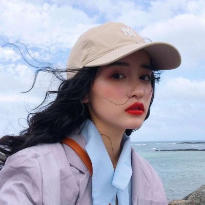 戴帽子女生头像时尚高清图片