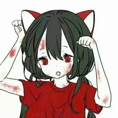 可爱女生黑化头像动漫手绘图片