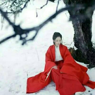 古风头像女真人红衣清冷伤感图片