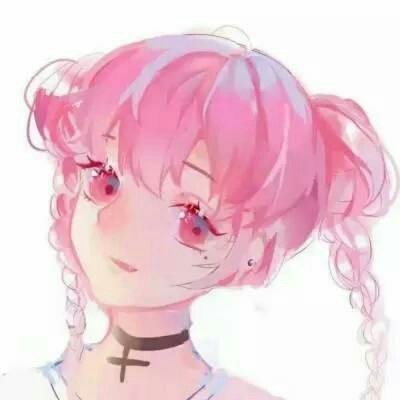 二次元可爱粉色系女生头像图片