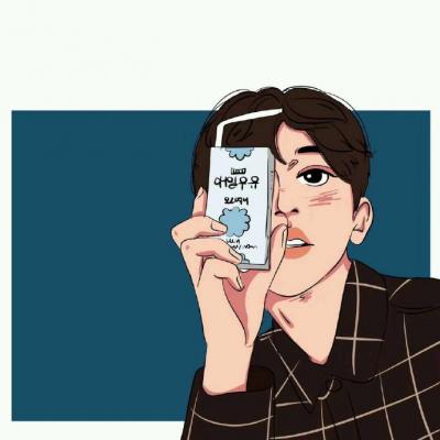 情头一男一女分开两张卡通二次元高清图片