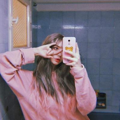 女生头像可爱手机挡脸仙气图片