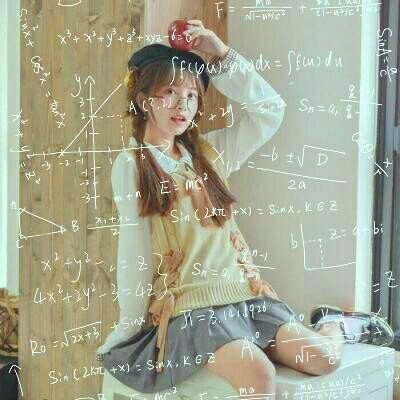 qq女生头像小清新带数学公式图片