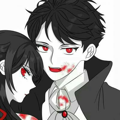 冷酷黑暗系情侣头像动漫一左一右图片