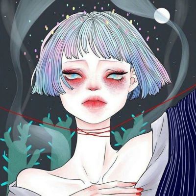 恐怖动漫图片女生头像
