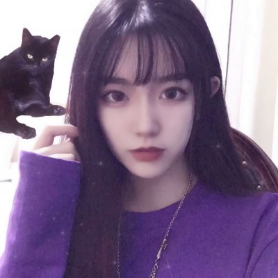 紫色系女生头像真人背景图片
