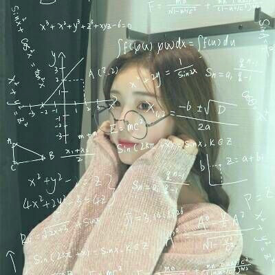 qq女生头像小清新带数学公式图片
