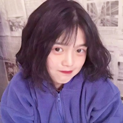 紫色系女生头像真人背景图片