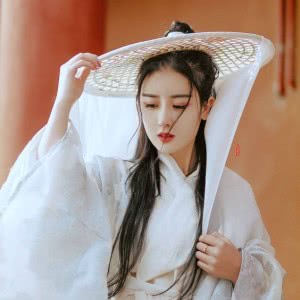 戴斗笠武侠味白衣古风女生头像图片