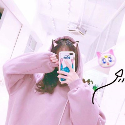 真人女生头像唯美粉色少女心图片