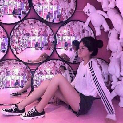 真人女生头像唯美粉色少女心图片