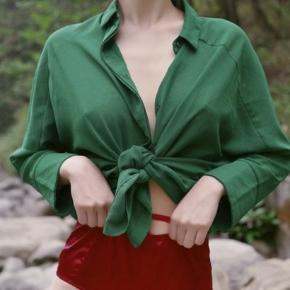 高清绿色头像女生图片