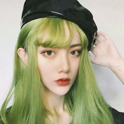 高清绿色头像女生图片