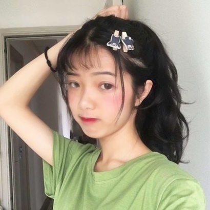 高清绿色头像女生图片