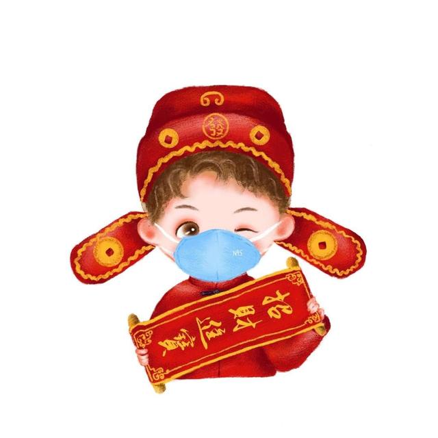 过年卡通戴口罩头像
