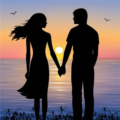 美女帅哥亲吻头像图片