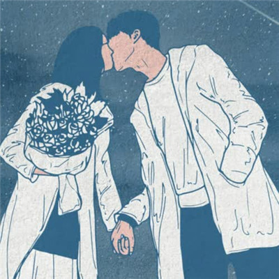 美女帅哥亲吻头像图片