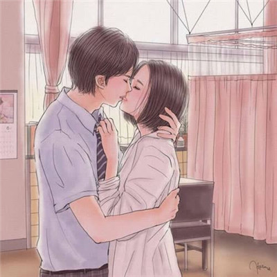 美女帅哥亲吻头像图片