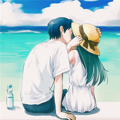 美女帅哥亲吻头像图片