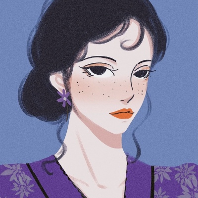 手绘成熟女人高清微信头像