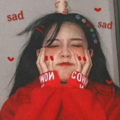 红色系真人高清女生微信头像