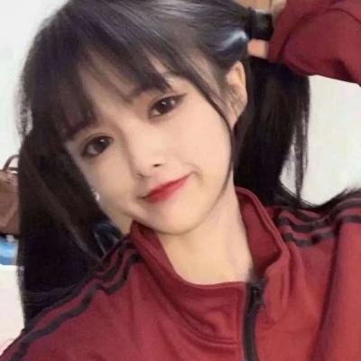 红色系真人高清女生微信头像