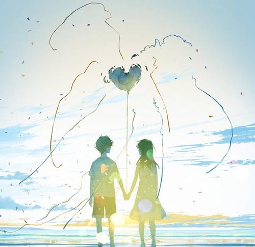 治愈系动漫情侣背影头像图片