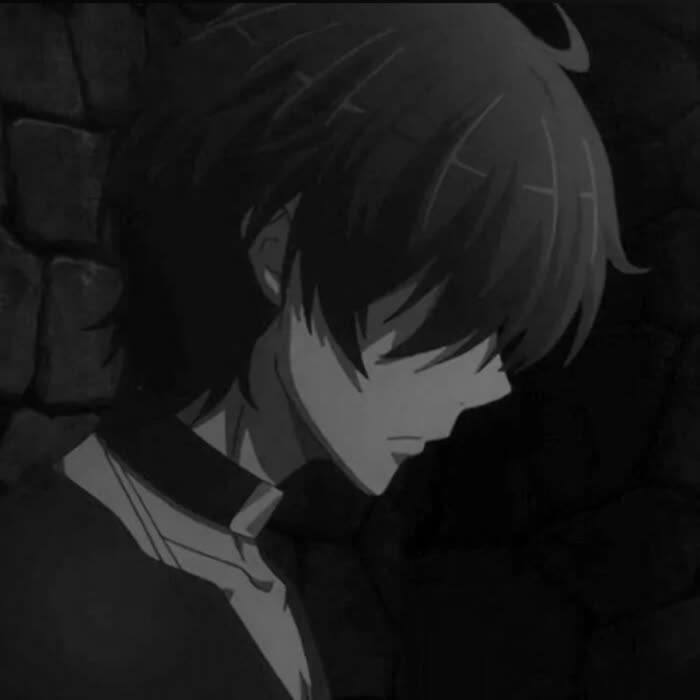 丧系黑白伤感动漫男生头像图片