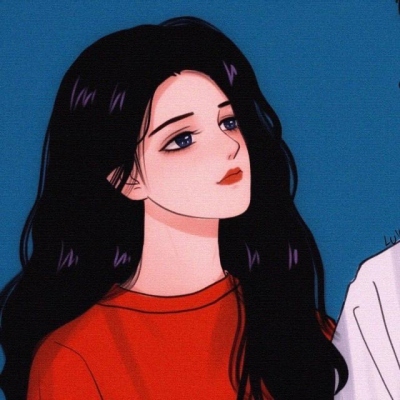 手绘情头ins一男一女两张