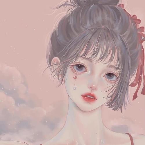 手绘心酸落泪女生头像图片