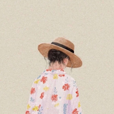 动漫卡通背影头像女生手绘高清图片