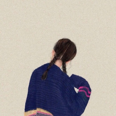 动漫卡通背影头像女生手绘高清图片
