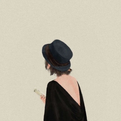 动漫卡通背影头像女生手绘高清图片