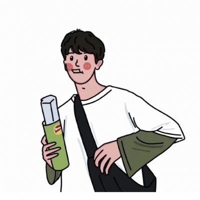 手绘插画情侣头像