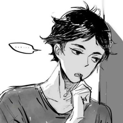 高冷黑白漫画风动漫男生头像图片