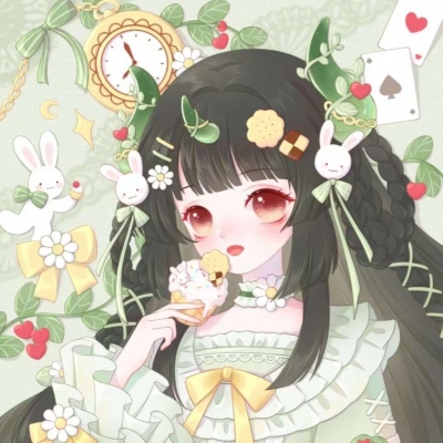 清新绿色系卡通头像女