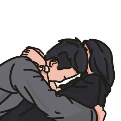 手绘插画情侣头像