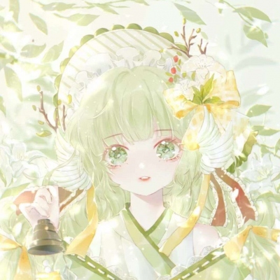 清新绿色系卡通头像女