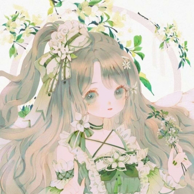 清新绿色系卡通头像女
