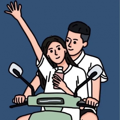 手绘插画情侣头像