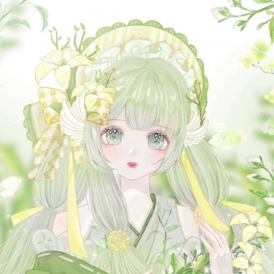 清新绿色系卡通头像女