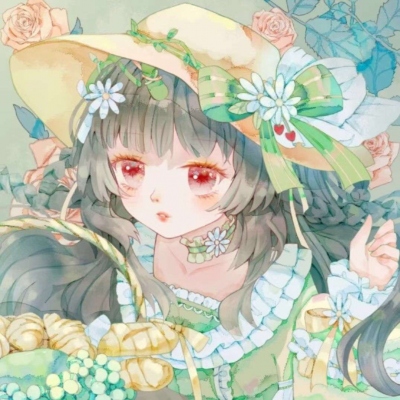 清新绿色系卡通头像女