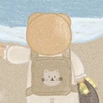 海边手绘可爱背影情头图片